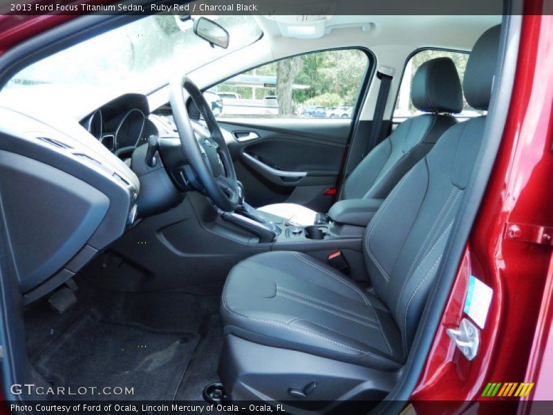 Ruby Red / Charcoal Black 2013 Ford Focus Titanium Sedan
