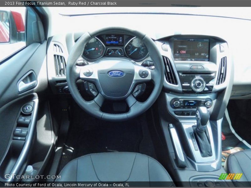 Ruby Red / Charcoal Black 2013 Ford Focus Titanium Sedan