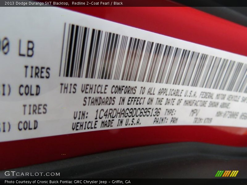 Redline 2-Coat Pearl / Black 2013 Dodge Durango SXT Blacktop
