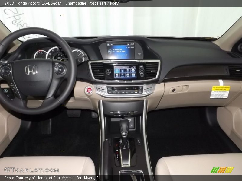 Champagne Frost Pearl / Ivory 2013 Honda Accord EX-L Sedan