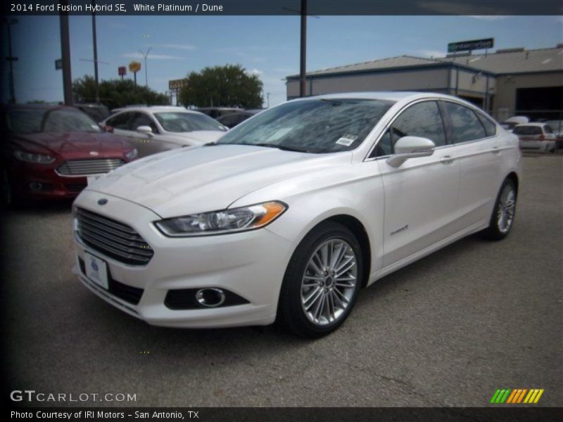 White Platinum / Dune 2014 Ford Fusion Hybrid SE