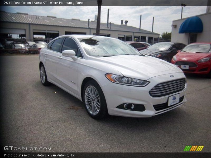 White Platinum / Dune 2014 Ford Fusion Hybrid SE