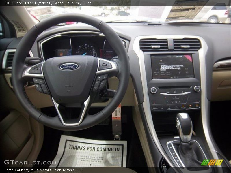 White Platinum / Dune 2014 Ford Fusion Hybrid SE