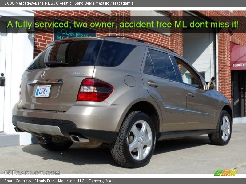 Sand Beige Metallic / Macadamia 2008 Mercedes-Benz ML 350 4Matic