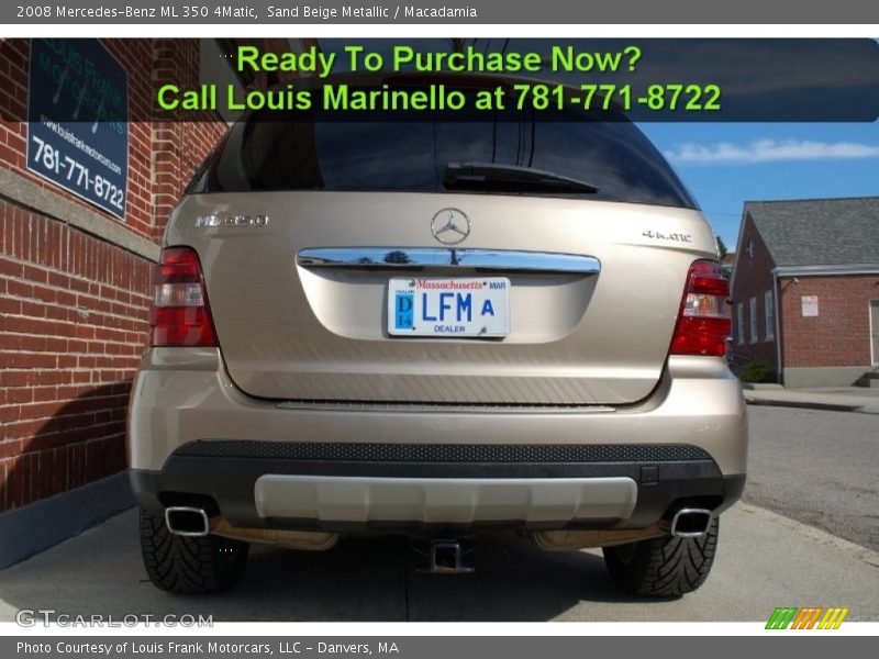 Sand Beige Metallic / Macadamia 2008 Mercedes-Benz ML 350 4Matic