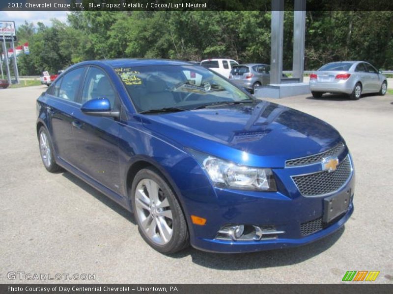 Blue Topaz Metallic / Cocoa/Light Neutral 2012 Chevrolet Cruze LTZ