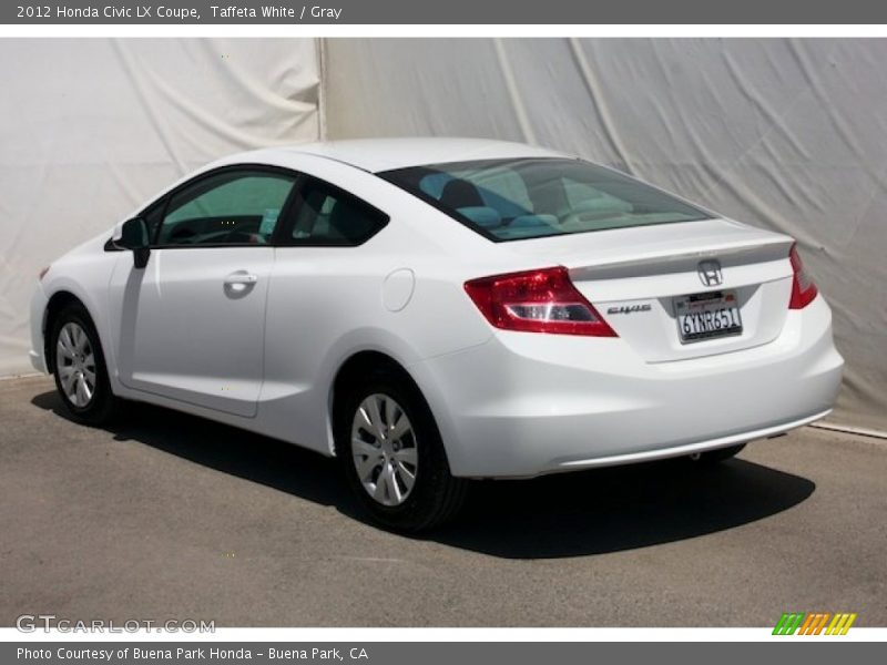 Taffeta White / Gray 2012 Honda Civic LX Coupe