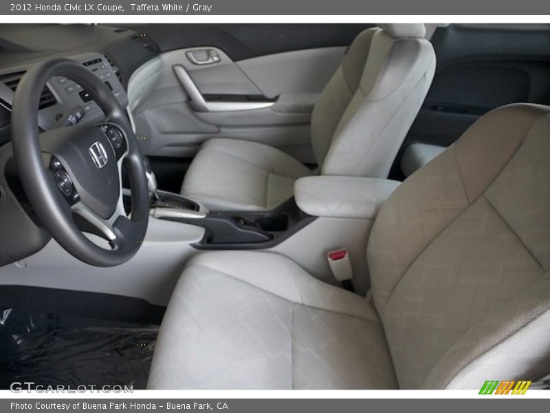 Taffeta White / Gray 2012 Honda Civic LX Coupe