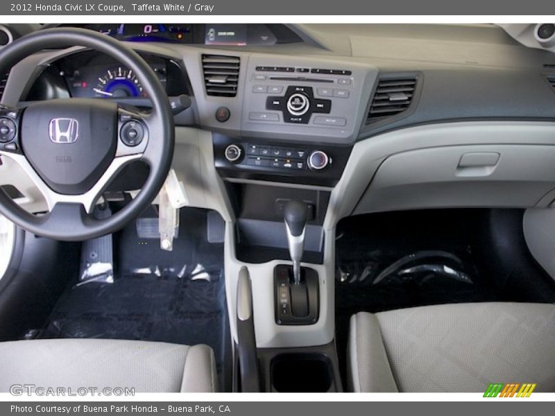 Taffeta White / Gray 2012 Honda Civic LX Coupe