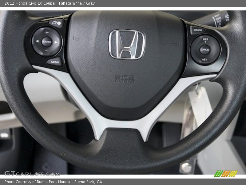 Taffeta White / Gray 2012 Honda Civic LX Coupe