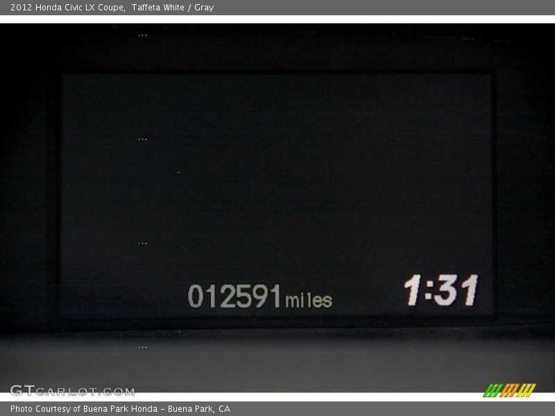 Taffeta White / Gray 2012 Honda Civic LX Coupe
