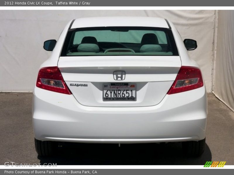 Taffeta White / Gray 2012 Honda Civic LX Coupe