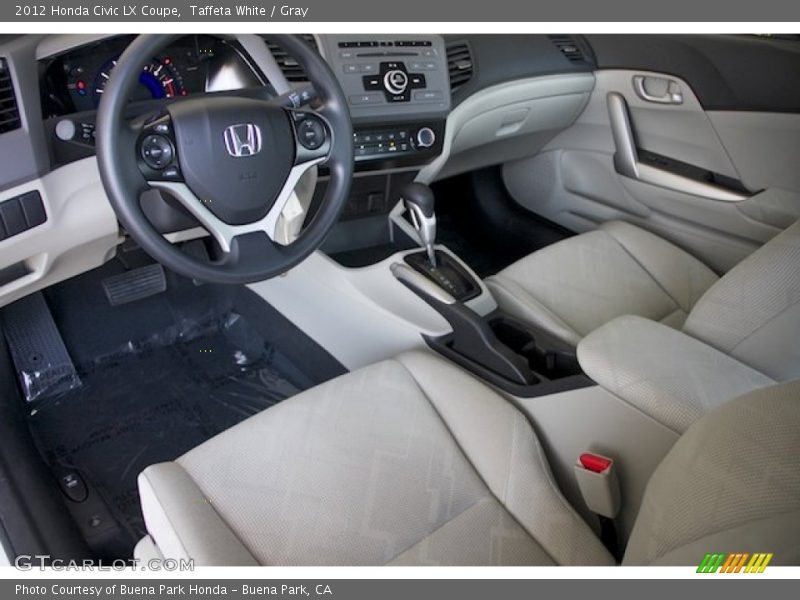 Taffeta White / Gray 2012 Honda Civic LX Coupe