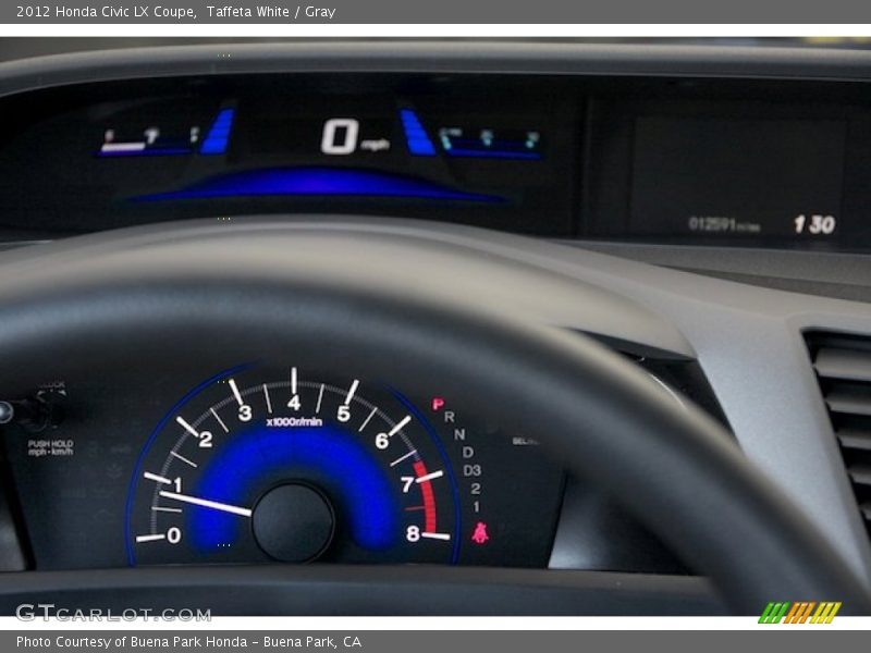 Taffeta White / Gray 2012 Honda Civic LX Coupe