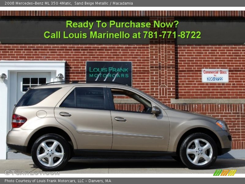 Sand Beige Metallic / Macadamia 2008 Mercedes-Benz ML 350 4Matic