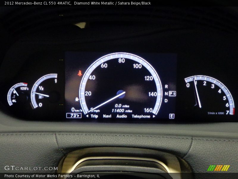 Diamond White Metallic / Sahara Beige/Black 2012 Mercedes-Benz CL 550 4MATIC