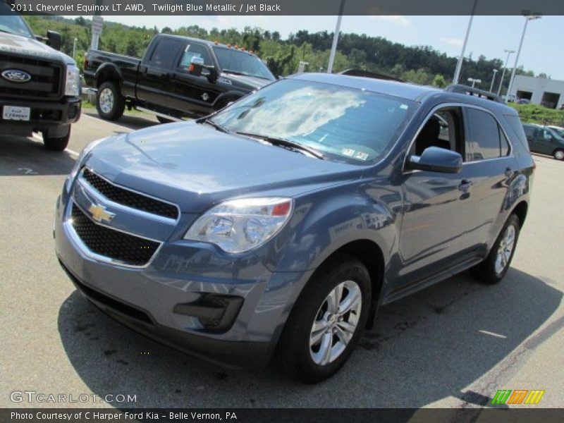 Twilight Blue Metallic / Jet Black 2011 Chevrolet Equinox LT AWD