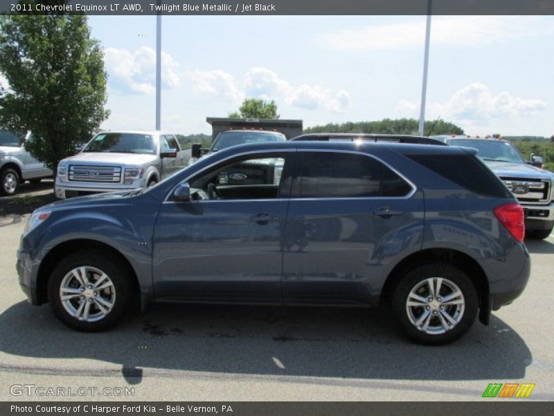 Twilight Blue Metallic / Jet Black 2011 Chevrolet Equinox LT AWD