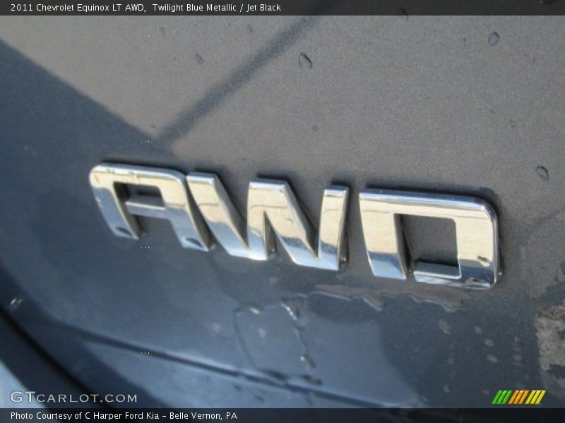 Twilight Blue Metallic / Jet Black 2011 Chevrolet Equinox LT AWD