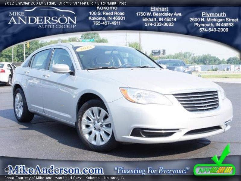 Bright Silver Metallic / Black/Light Frost 2012 Chrysler 200 LX Sedan