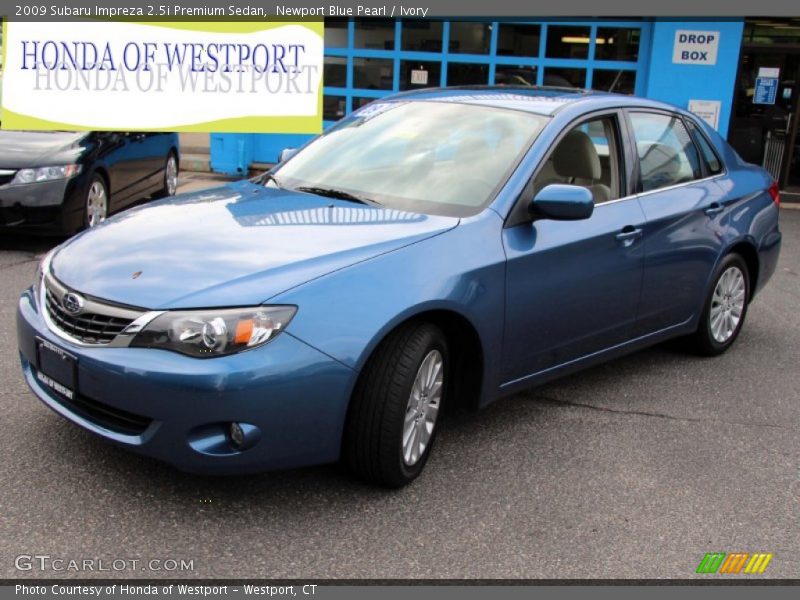 Newport Blue Pearl / Ivory 2009 Subaru Impreza 2.5i Premium Sedan