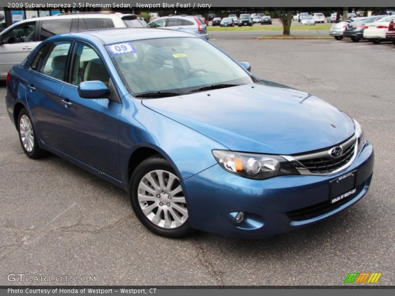 Newport Blue Pearl / Ivory 2009 Subaru Impreza 2.5i Premium Sedan
