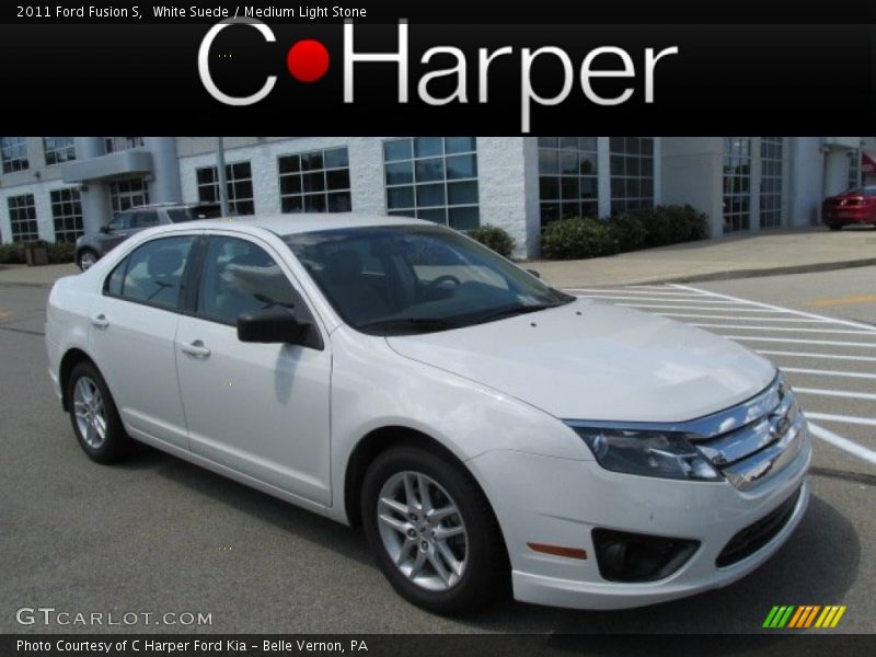 White Suede / Medium Light Stone 2011 Ford Fusion S