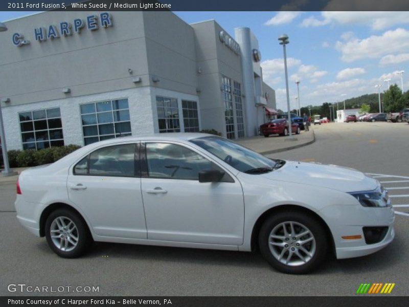 White Suede / Medium Light Stone 2011 Ford Fusion S