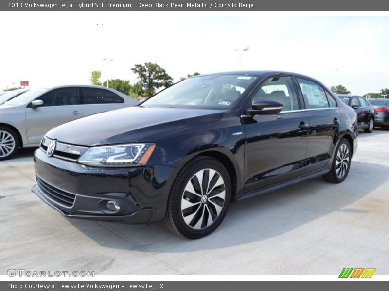 Deep Black Pearl Metallic / Cornsilk Beige 2013 Volkswagen Jetta Hybrid SEL Premium
