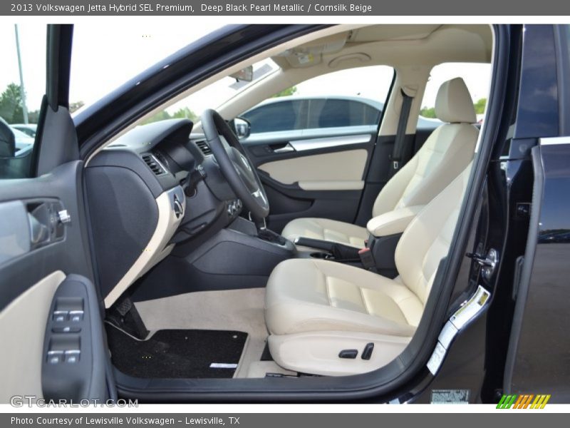 Deep Black Pearl Metallic / Cornsilk Beige 2013 Volkswagen Jetta Hybrid SEL Premium