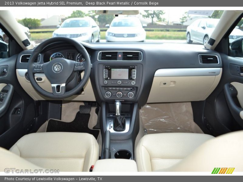 Deep Black Pearl Metallic / Cornsilk Beige 2013 Volkswagen Jetta Hybrid SEL Premium