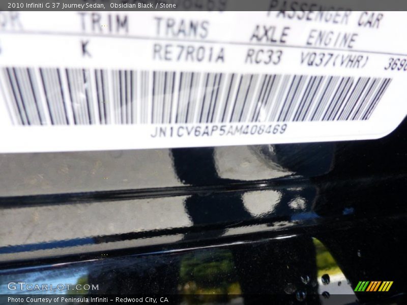 Obsidian Black / Stone 2010 Infiniti G 37 Journey Sedan