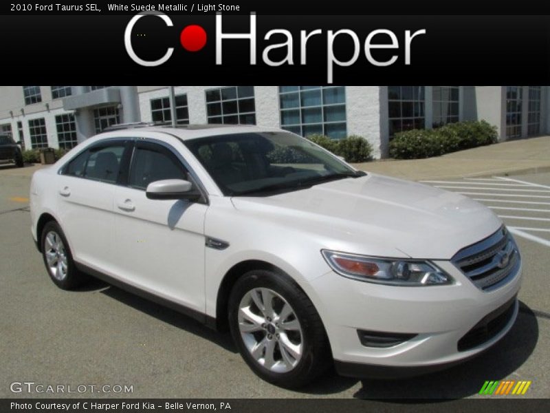 White Suede Metallic / Light Stone 2010 Ford Taurus SEL