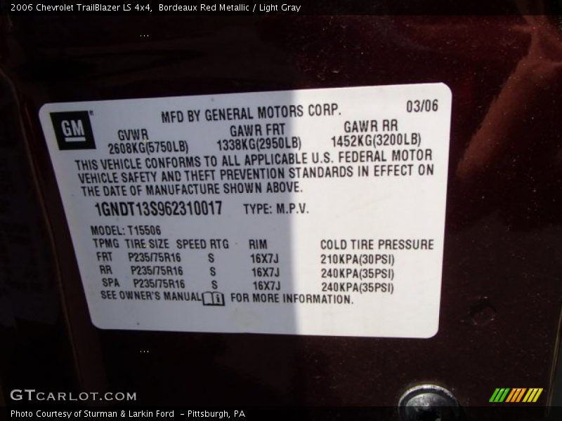 Bordeaux Red Metallic / Light Gray 2006 Chevrolet TrailBlazer LS 4x4
