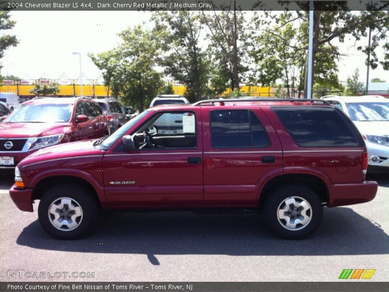 Dark Cherry Red Metallic / Medium Gray 2004 Chevrolet Blazer LS 4x4