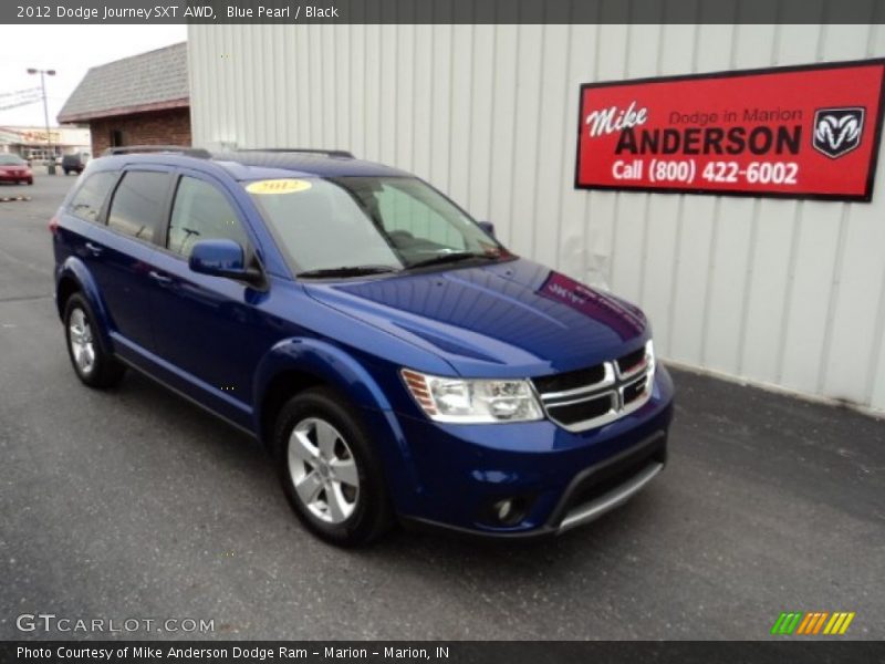 Blue Pearl / Black 2012 Dodge Journey SXT AWD