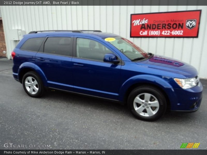 Blue Pearl / Black 2012 Dodge Journey SXT AWD