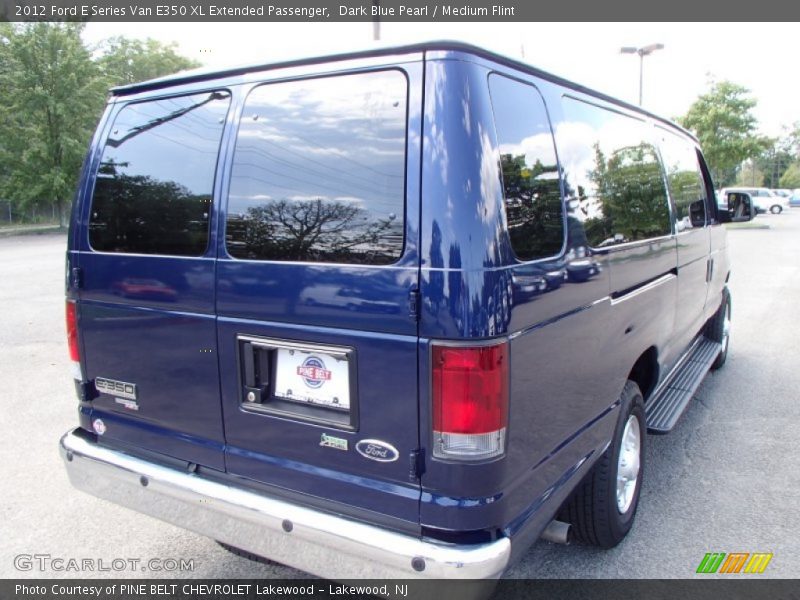Dark Blue Pearl / Medium Flint 2012 Ford E Series Van E350 XL Extended Passenger