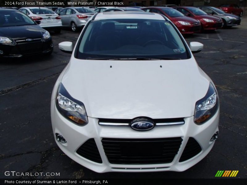 White Platinum / Charcoal Black 2014 Ford Focus Titanium Sedan