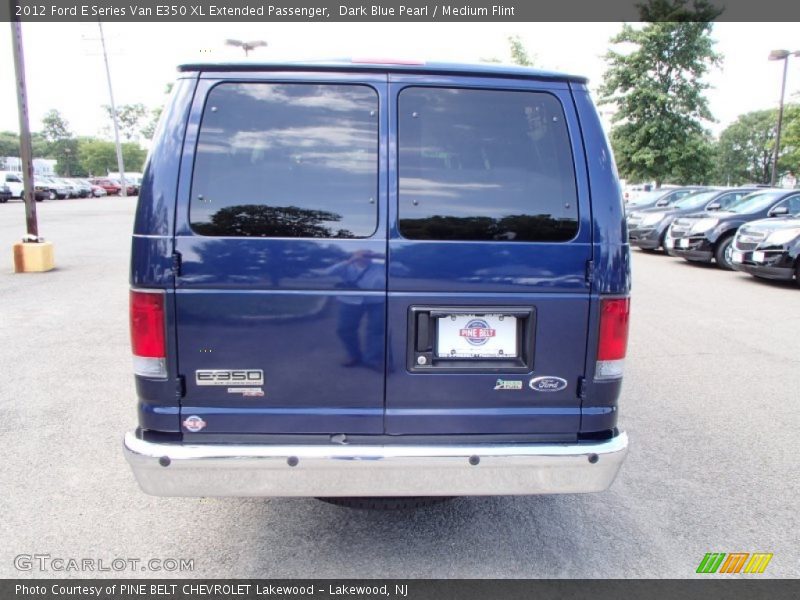 Dark Blue Pearl / Medium Flint 2012 Ford E Series Van E350 XL Extended Passenger