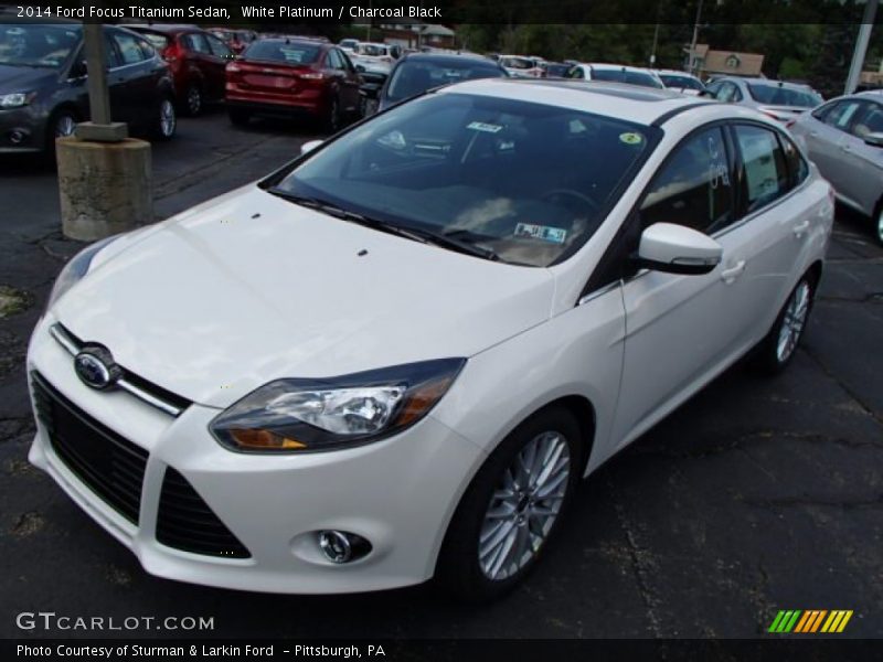 White Platinum / Charcoal Black 2014 Ford Focus Titanium Sedan