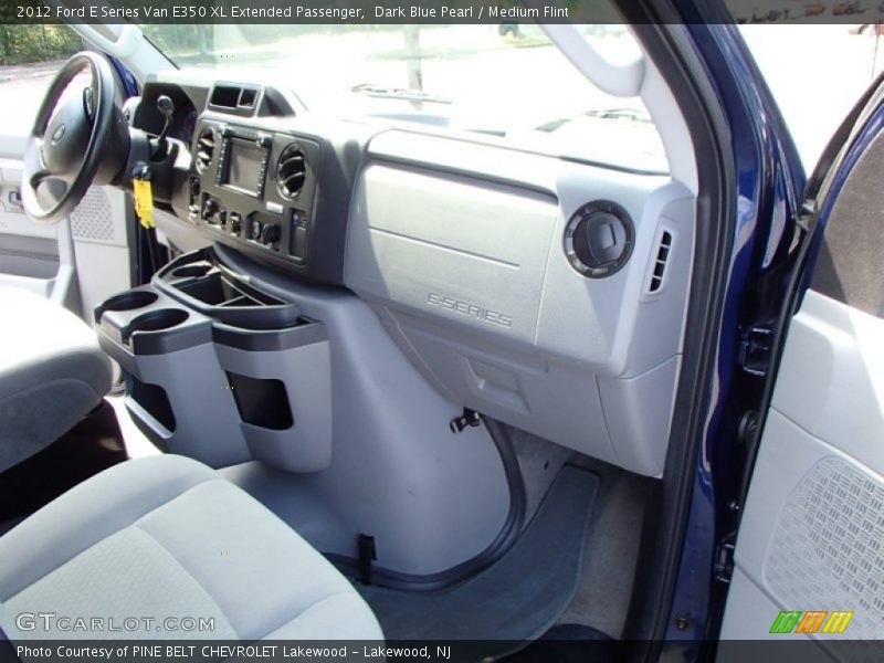 Dark Blue Pearl / Medium Flint 2012 Ford E Series Van E350 XL Extended Passenger