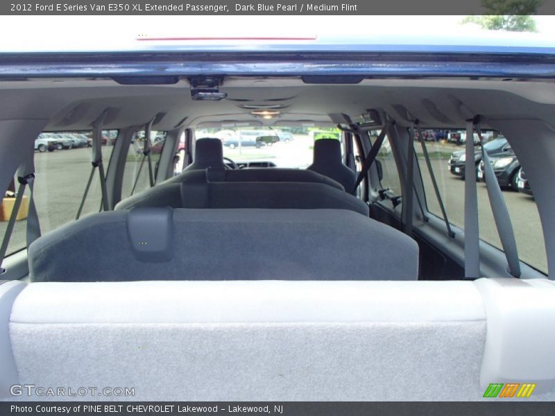 Dark Blue Pearl / Medium Flint 2012 Ford E Series Van E350 XL Extended Passenger