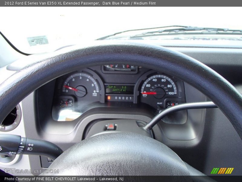 Dark Blue Pearl / Medium Flint 2012 Ford E Series Van E350 XL Extended Passenger