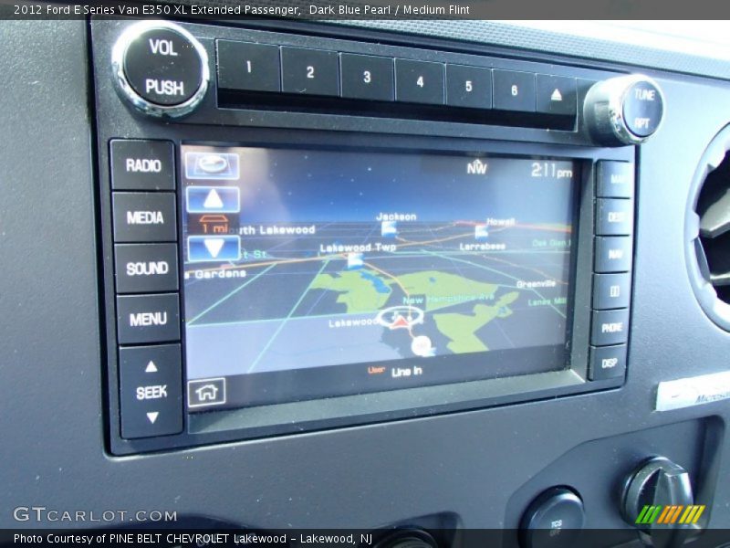 Dark Blue Pearl / Medium Flint 2012 Ford E Series Van E350 XL Extended Passenger