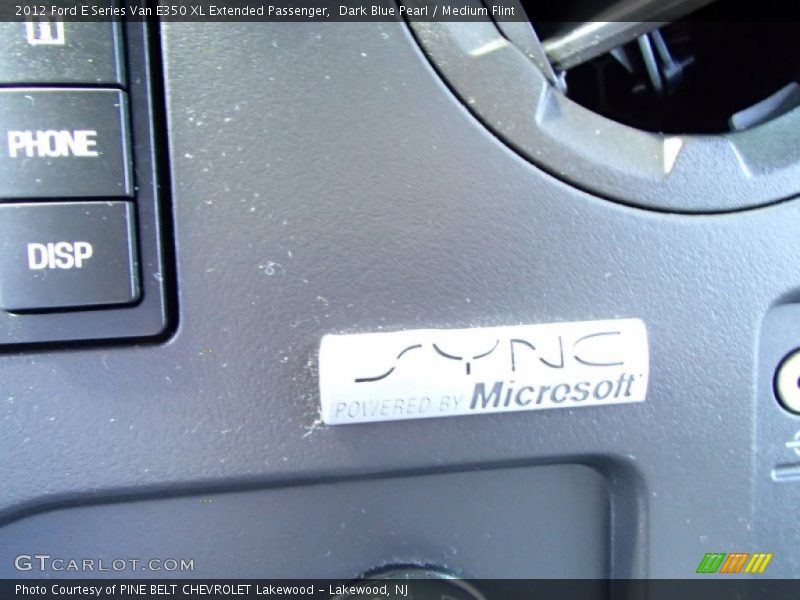 Dark Blue Pearl / Medium Flint 2012 Ford E Series Van E350 XL Extended Passenger