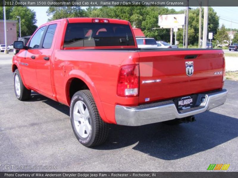 Flame Red / Dark Slate Gray/Medium Graystone 2012 Dodge Ram 1500 Outdoorsman Quad Cab 4x4