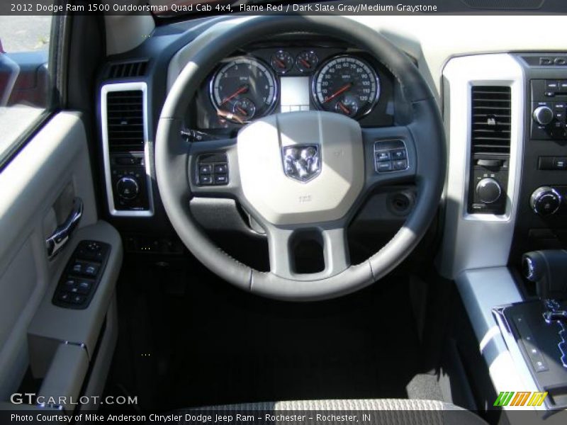 Flame Red / Dark Slate Gray/Medium Graystone 2012 Dodge Ram 1500 Outdoorsman Quad Cab 4x4