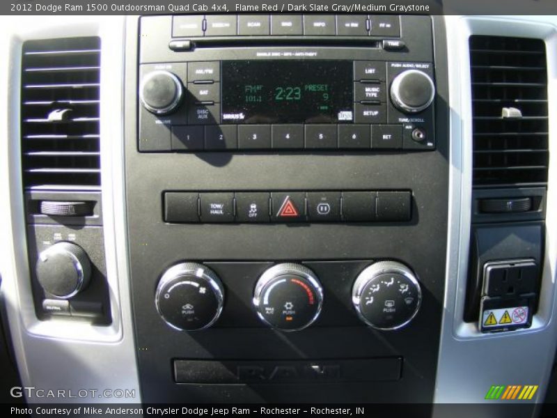 Flame Red / Dark Slate Gray/Medium Graystone 2012 Dodge Ram 1500 Outdoorsman Quad Cab 4x4