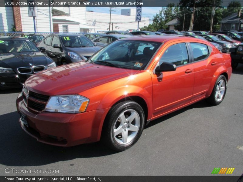 Sunburst Orange Pearl / Dark Khaki/Light Graystone 2008 Dodge Avenger SE